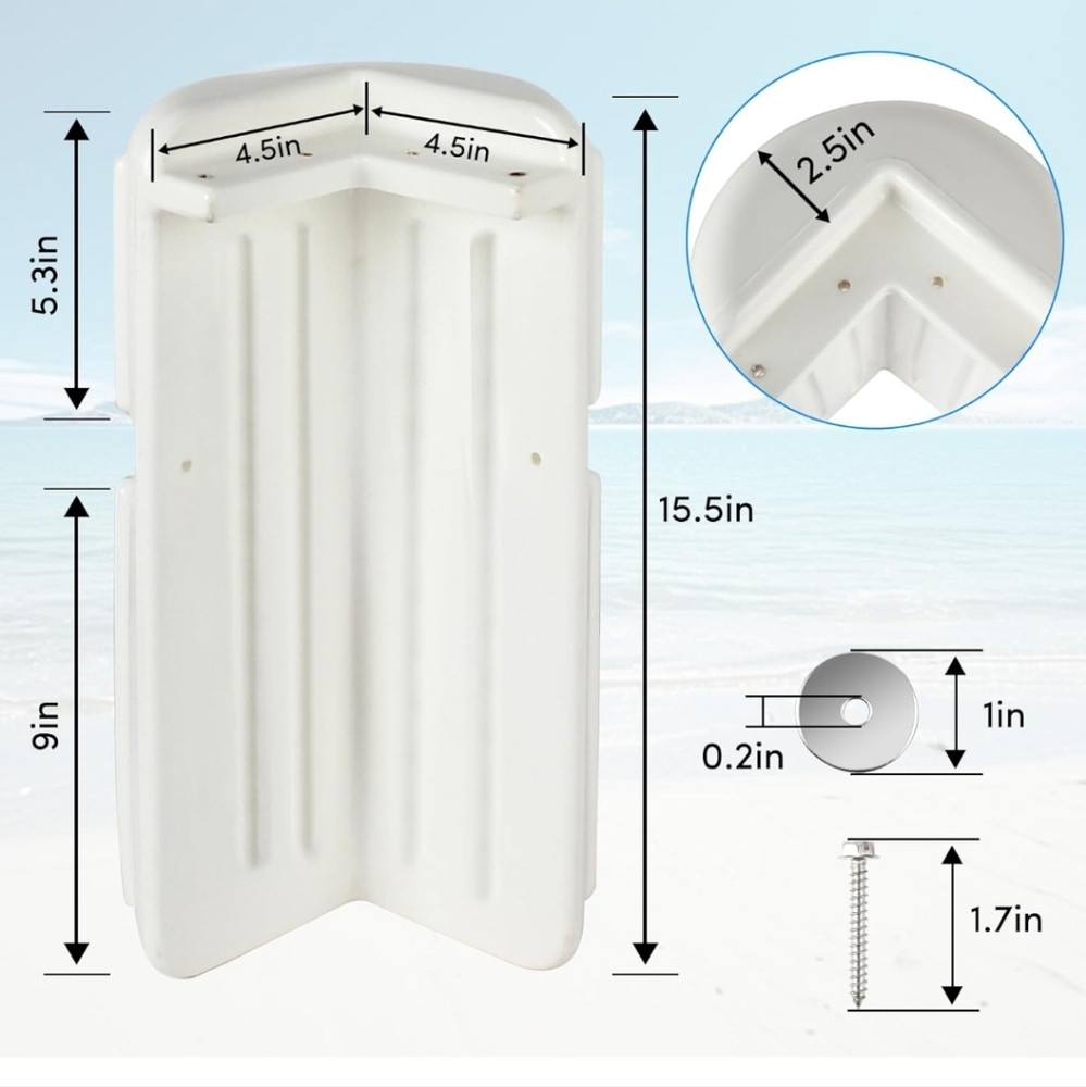 SET OF 2 ORLANG 8in X 16in Corner Dock Bumper Fender Inflatable Dock Protection
